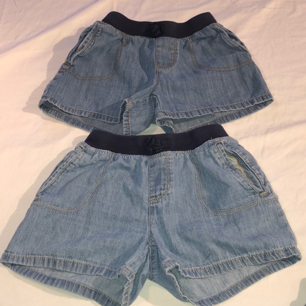 Two shades of denim shorts  size 10